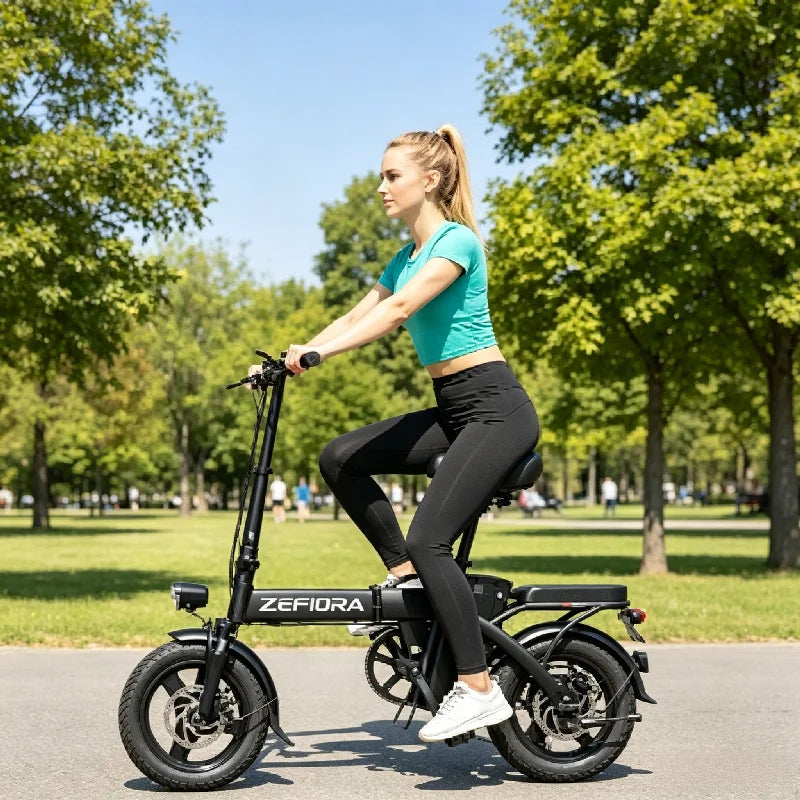 Zefiora 500W Foldable Electric Bicycle With Pedal Assist