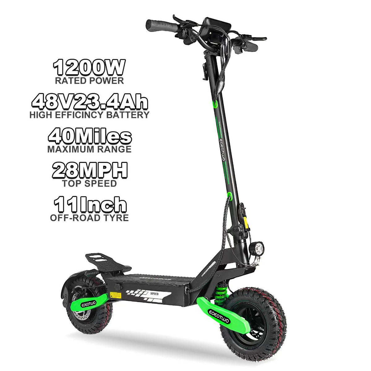 Eoeotwo 1200W Foldable Off Road Electric Scooter With Long Range