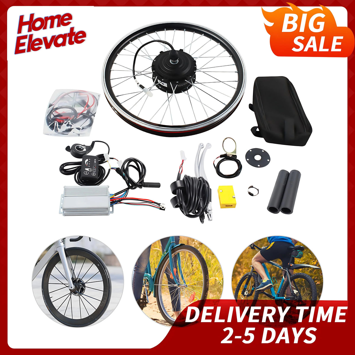 Bymaocar Electric Bike Conversion Kit 36V 250W Brushless Hub Motor