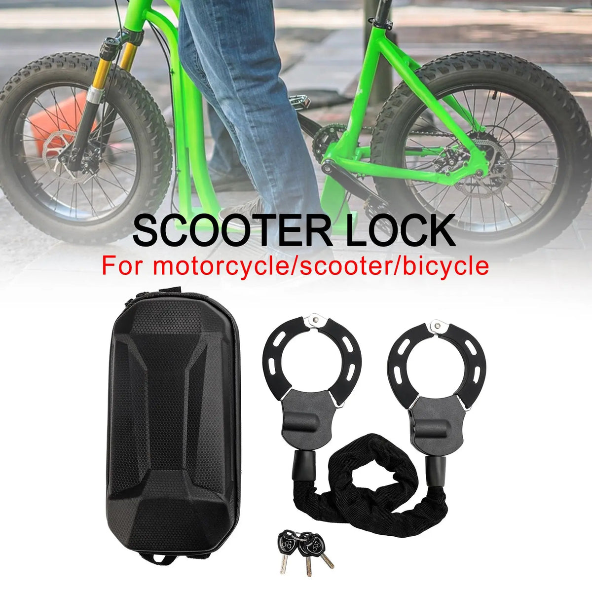 Areyourshop Heavy Duty Anti Theft Chain Lock For Motorcycles