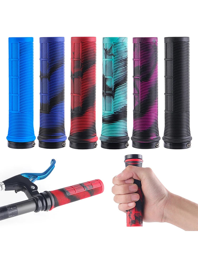 Shock Absorbing MTB Handlebar Grips Anti-Slip Rubber Aluminum Cycling Bike
