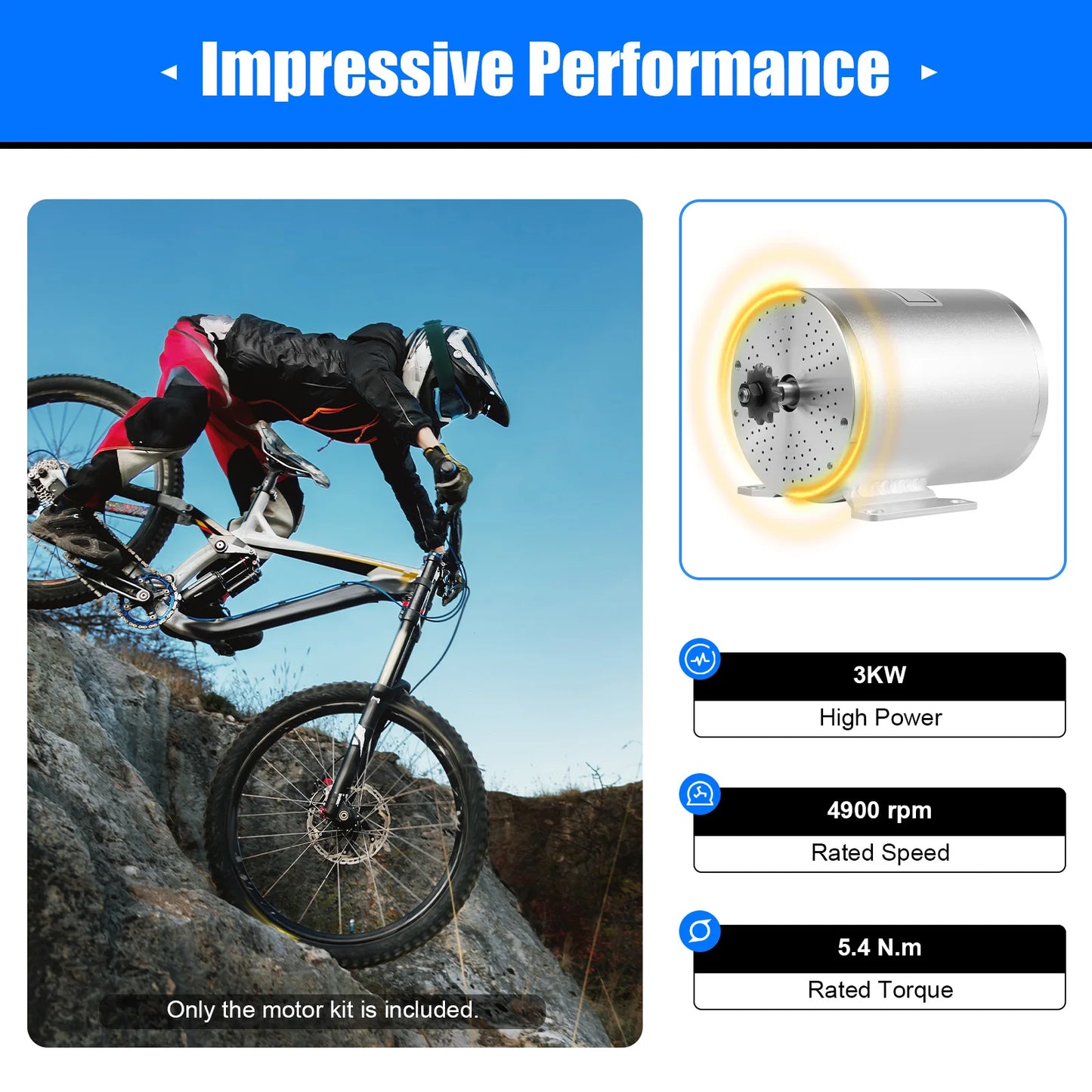 3000W Brushless Motor Conversion Kit For Electric Motorcycle
