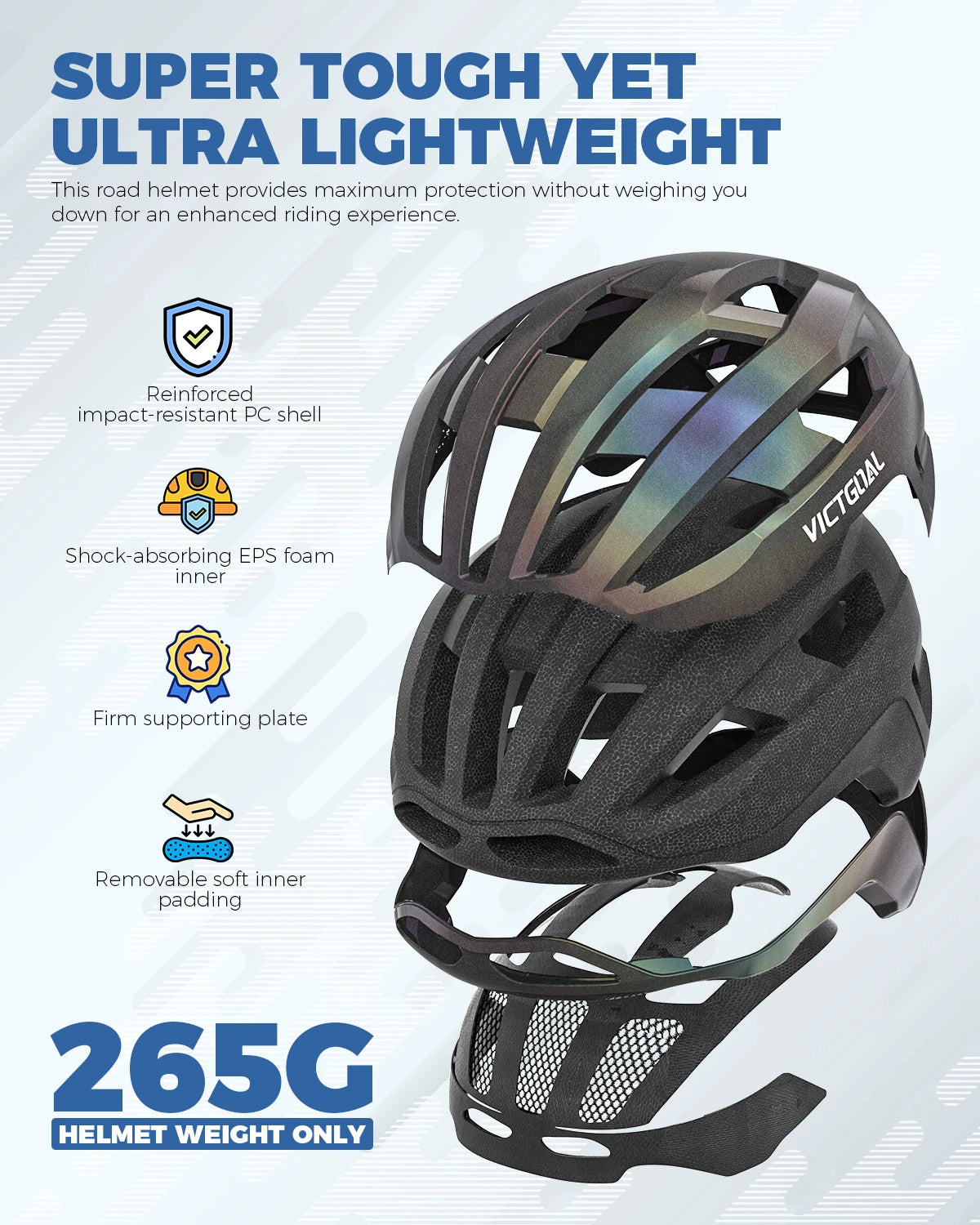 Victgoal Lightweight Cycling Helmet With Magnetic Taillight And Vents