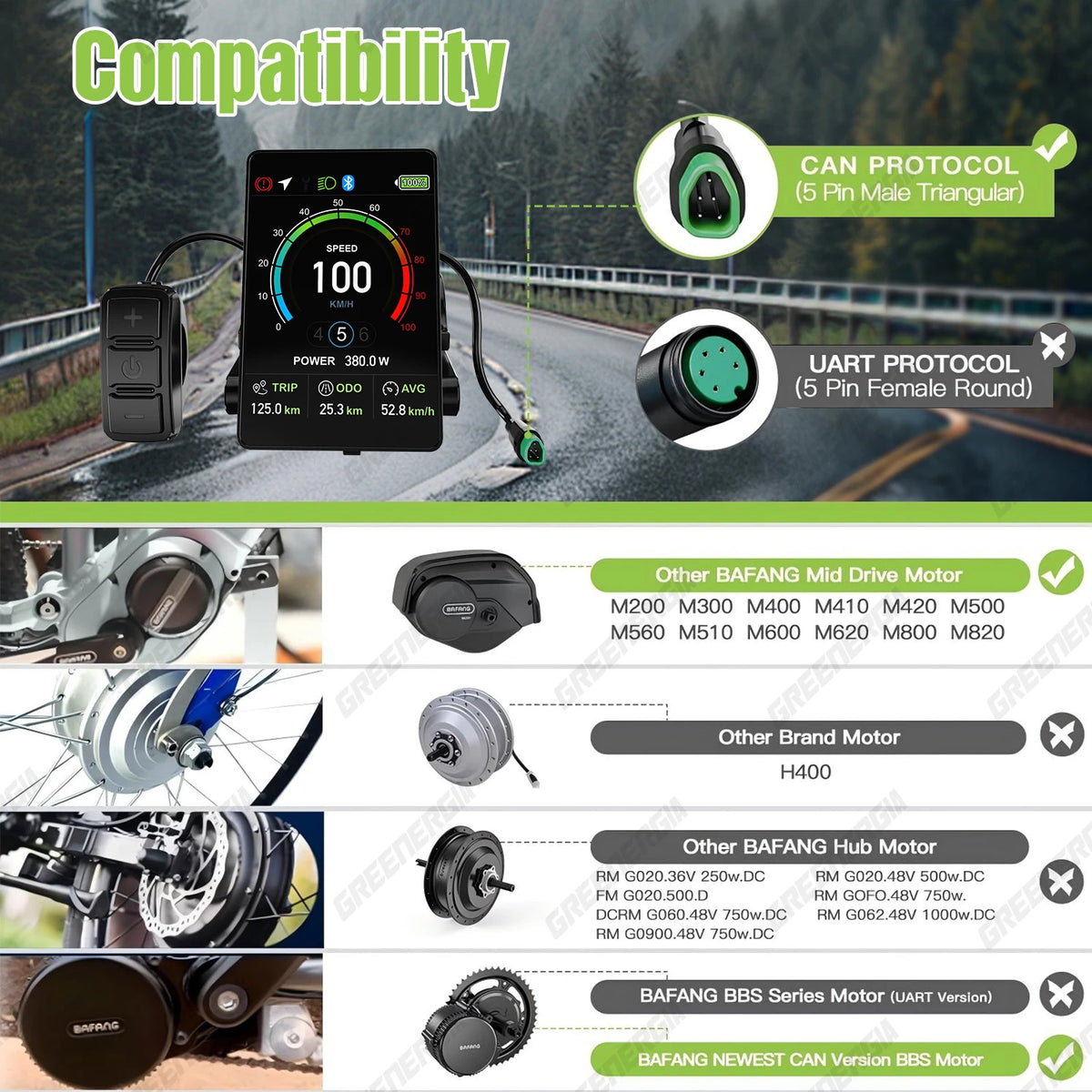 Varstrom Bafang Can Bus Ebike Display With Bluetooth Computer