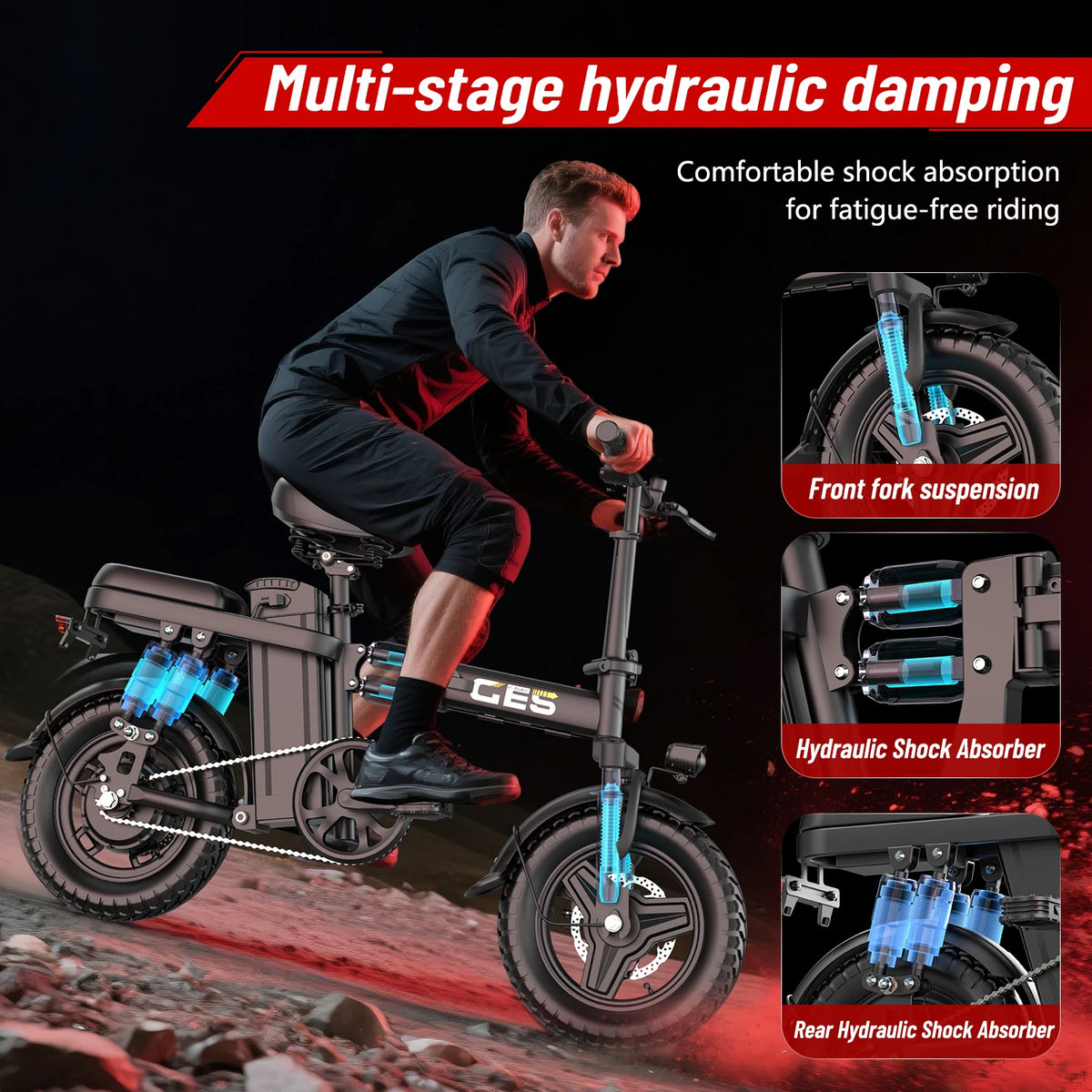UPlee GE5 Folding Electric Bike With 500W Motor And Battery