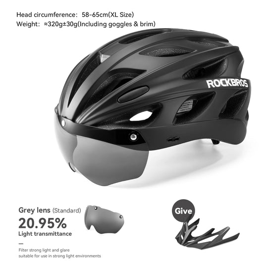 Rockbros Lightweight Cycling Helmet With Protective Goggles And Vents