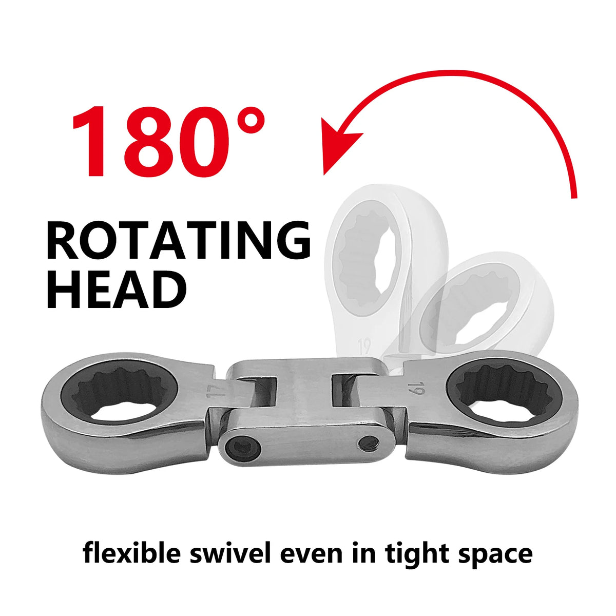 Goswift Carbon Steel Dual Flex Head Ratcheting Wrench Set