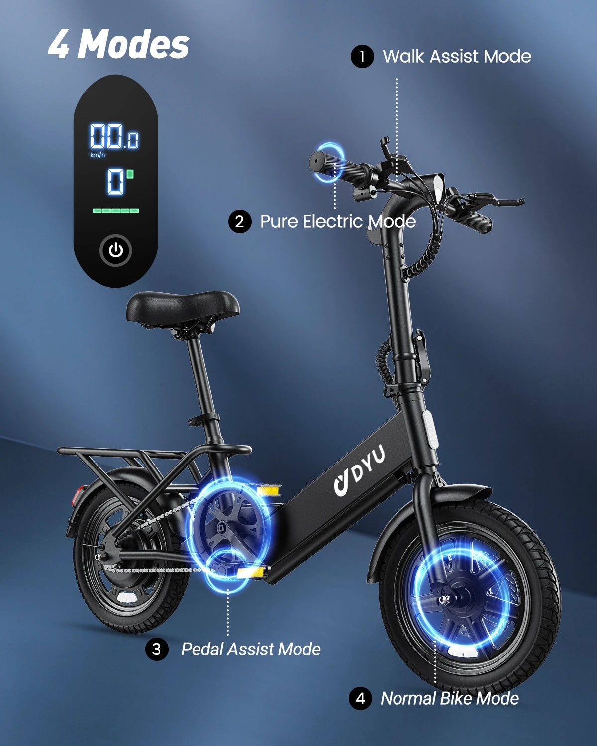 Dyu Folding Electric Bicycle With 500W Motor For Urban Use
