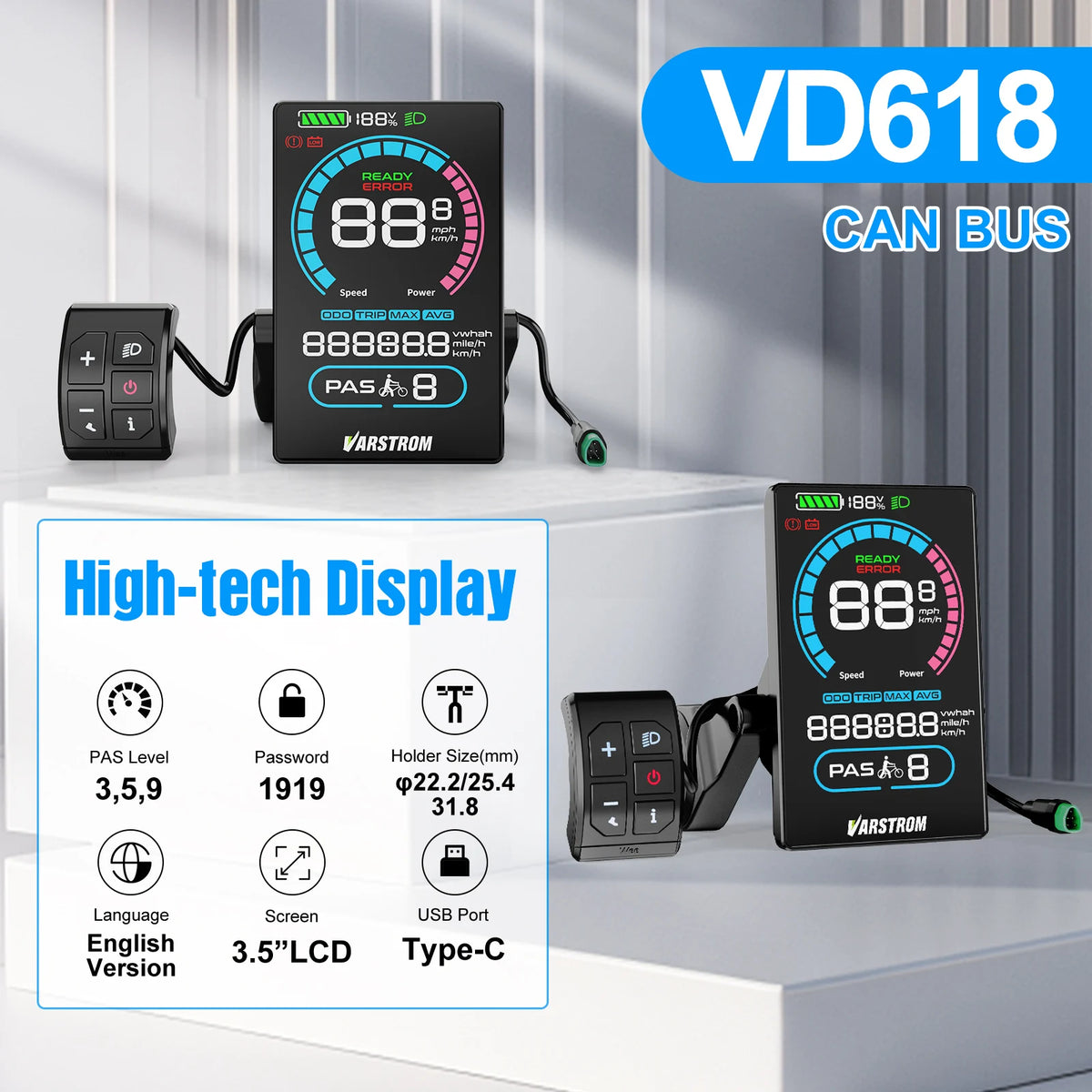 Varstrom Bluetooth Can Display Electric Bike Computer Bafang Motors