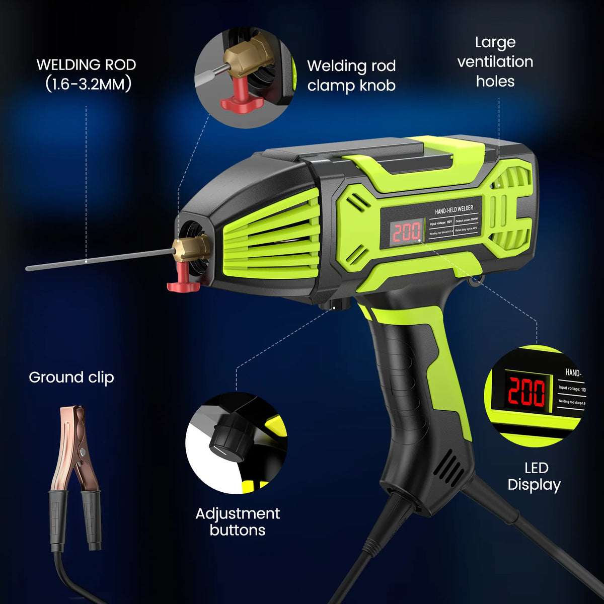 TaskStar Portable Arc Welder With Digital Display And IGBT Inverter