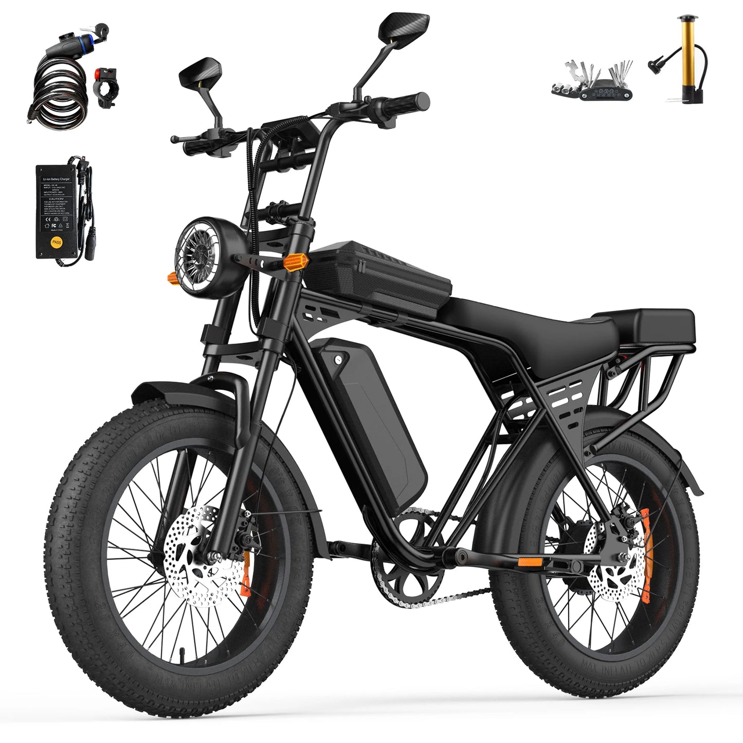 X5 1500W Fat Tire Electric Bike Featuring Removable 48V Battery