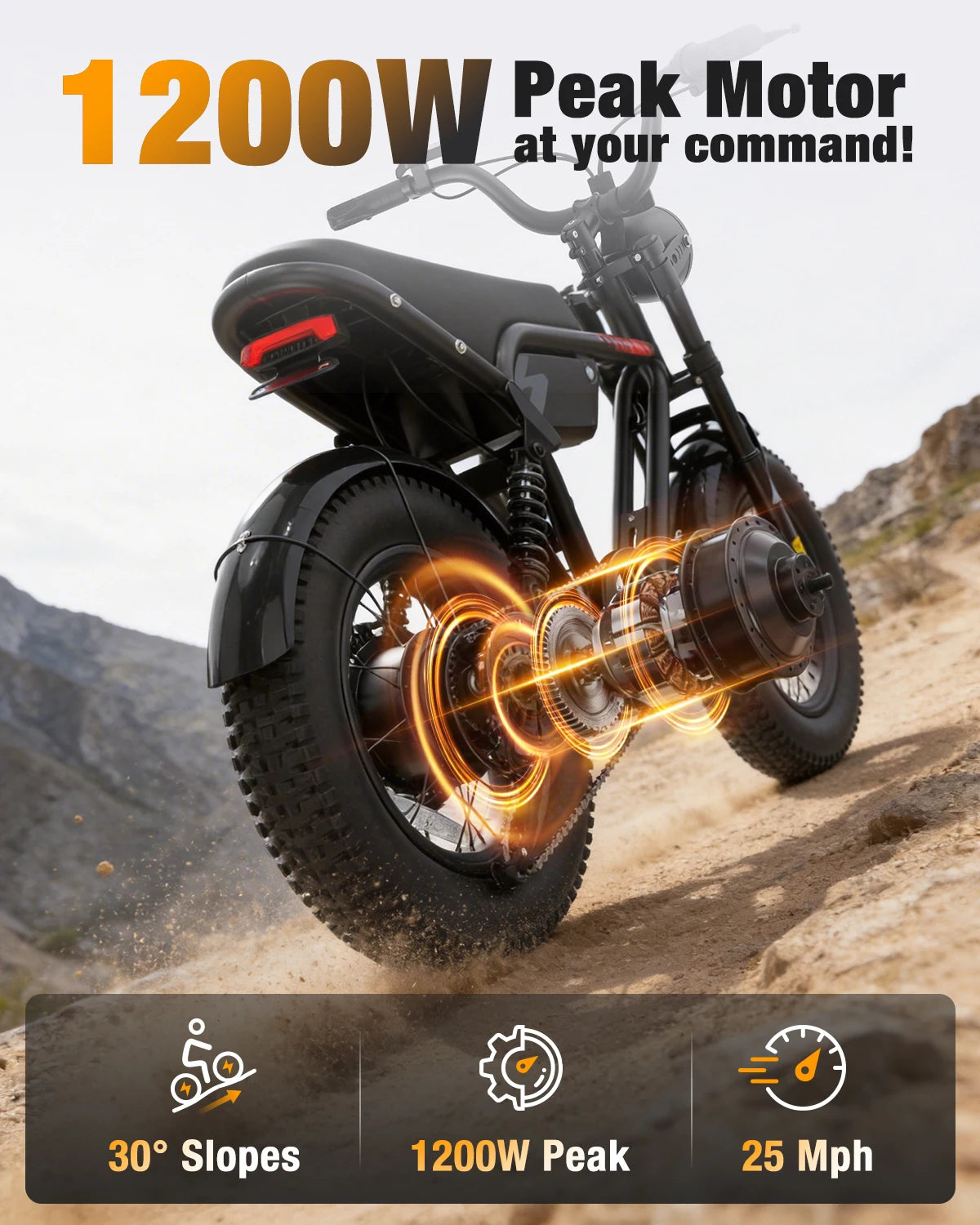 Hopepeak Full Suspension Off Road Electric Mountain Bike