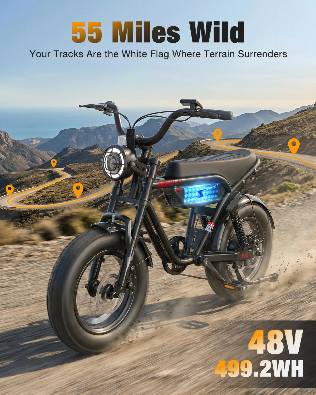 Hopepeak Full Suspension Off Road Electric Mountain Bike