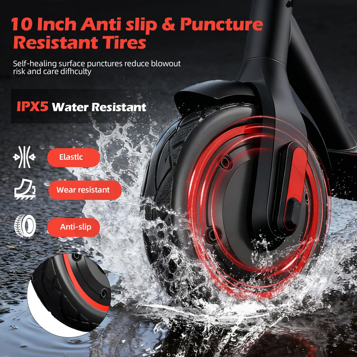 HiQiS V10 Electric Scooter 500W Motor 25Mph 28 Mile Range