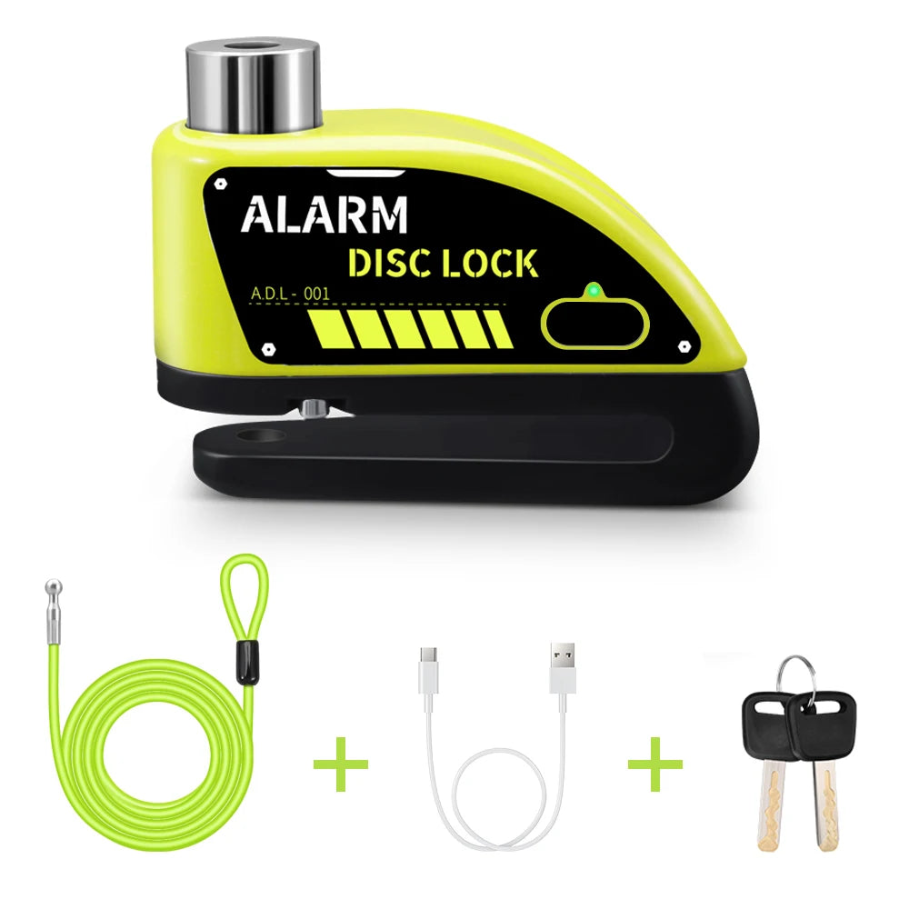 Universal Motorcycle Disc Brake Lock With Audible Security Alarm