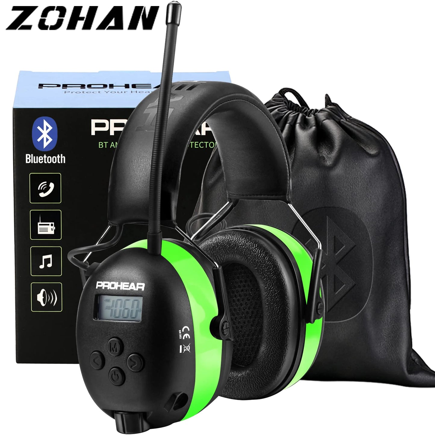 Prohear Bluetooth Noise Cancelling Earmuffs For Professional Hearing Safety