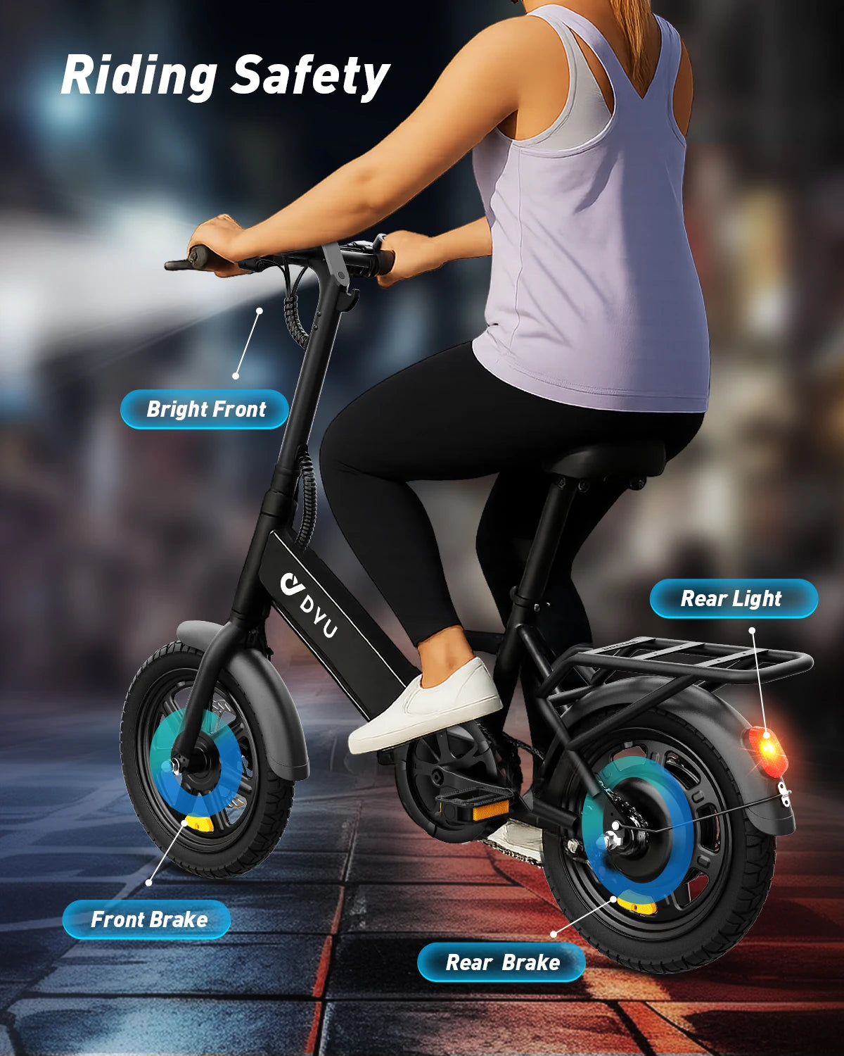 Dyu Folding Electric Bicycle With 500W Motor For Urban Use