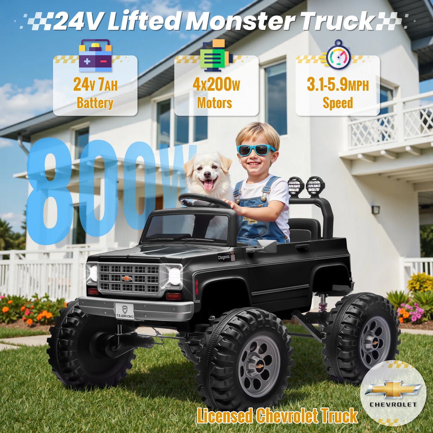 Joyracer Licensed Chevrolet Cheyenne Remote Control Ride On Car