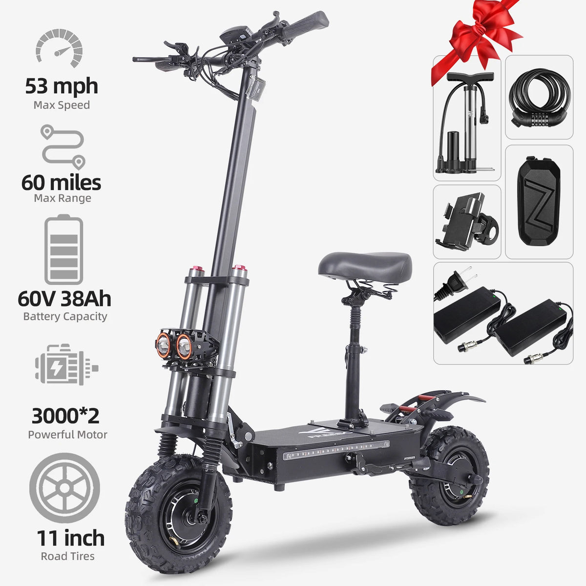 Premium Dual Motor Electric Scooter For Adults With Fat Tires