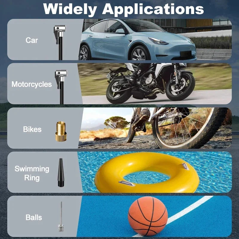 EAFC Portable Rechargeable Digital Tire Inflator Air Compressor Pump