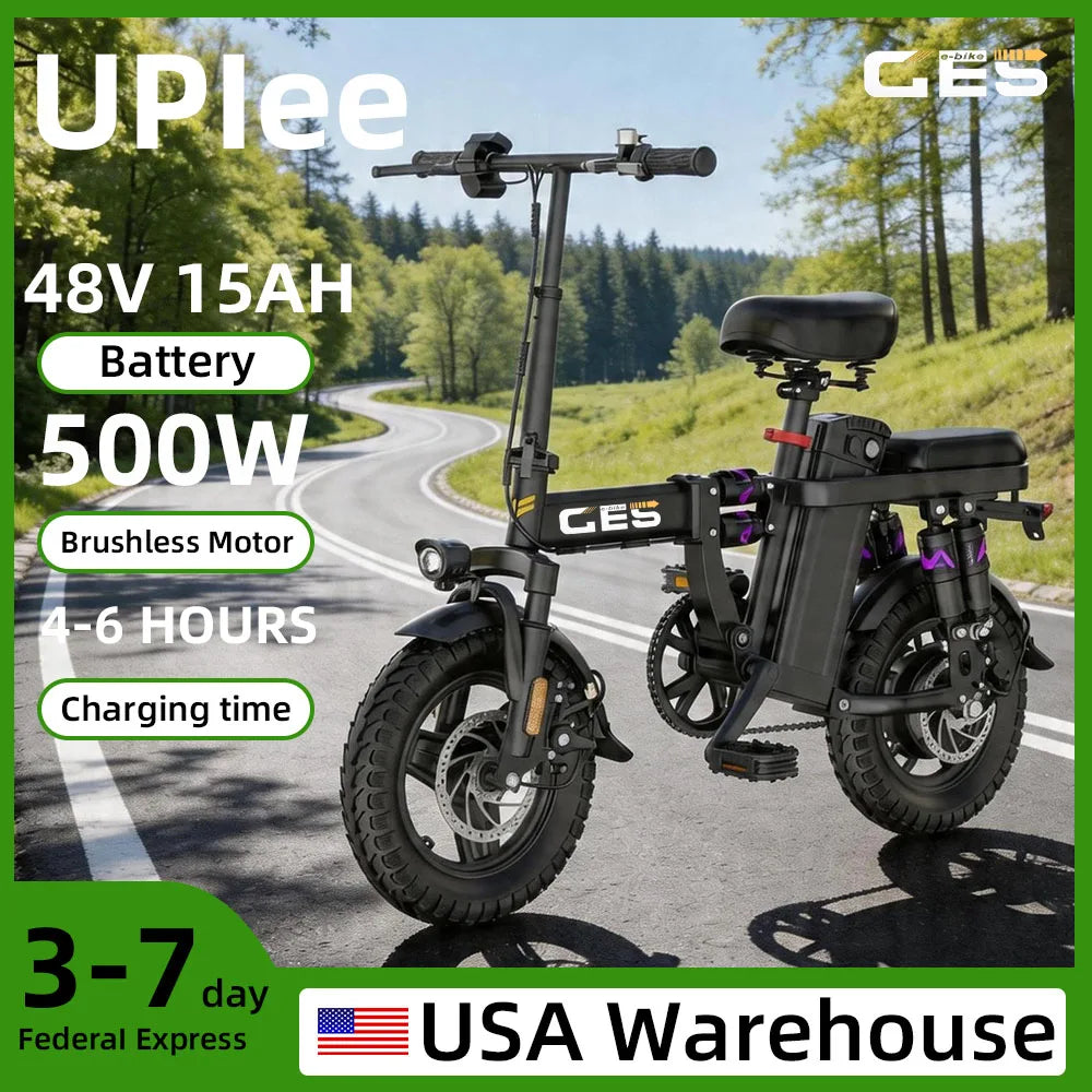 UPlee GE5 Folding Electric Bike With 500W Motor And Battery