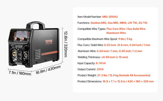 SucceBuy 5 In One MIG Welder With Digital Display