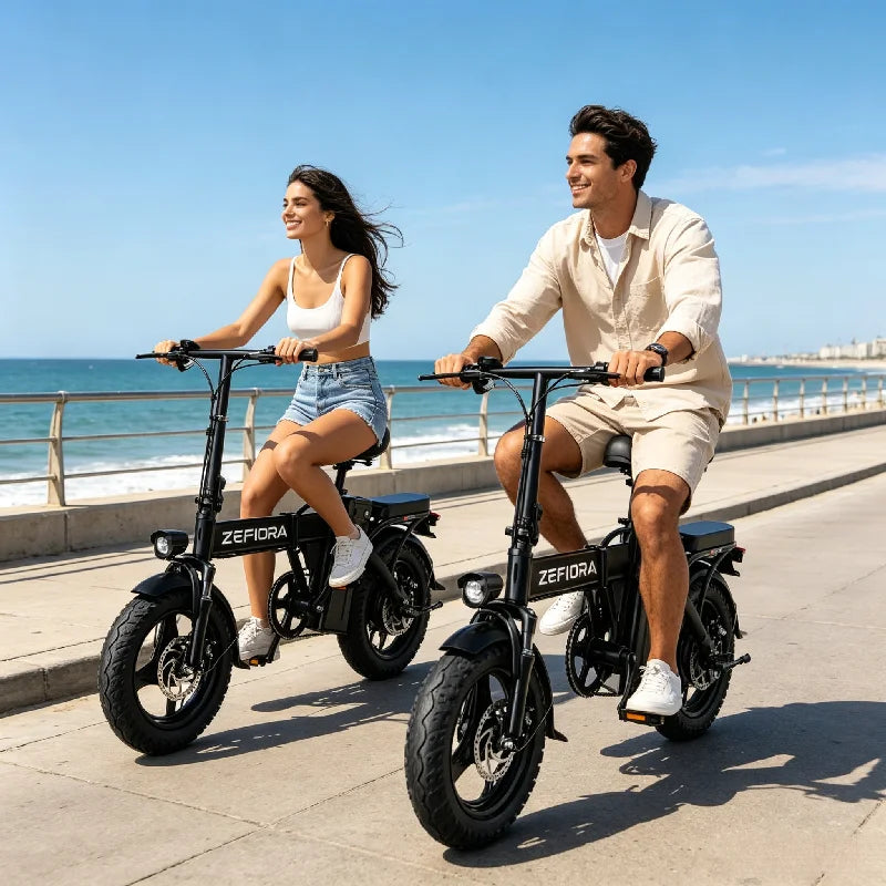 Zefiora 500W Foldable Electric Bicycle With Pedal Assist