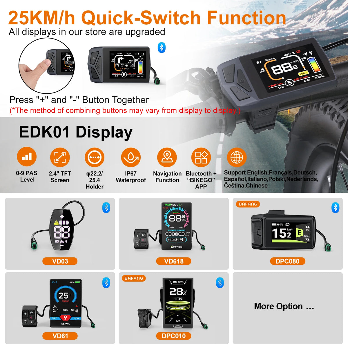 Varstrom Bluetooth Can Display Electric Bike Computer Bafang Motors
