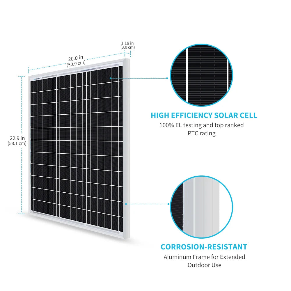 Renogy Premium 50 Watts Monocrystalline Solar Panel