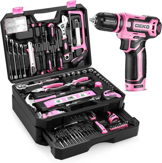 Deko 12v Cordless Drill And Storage Tool Box Organizer Kit