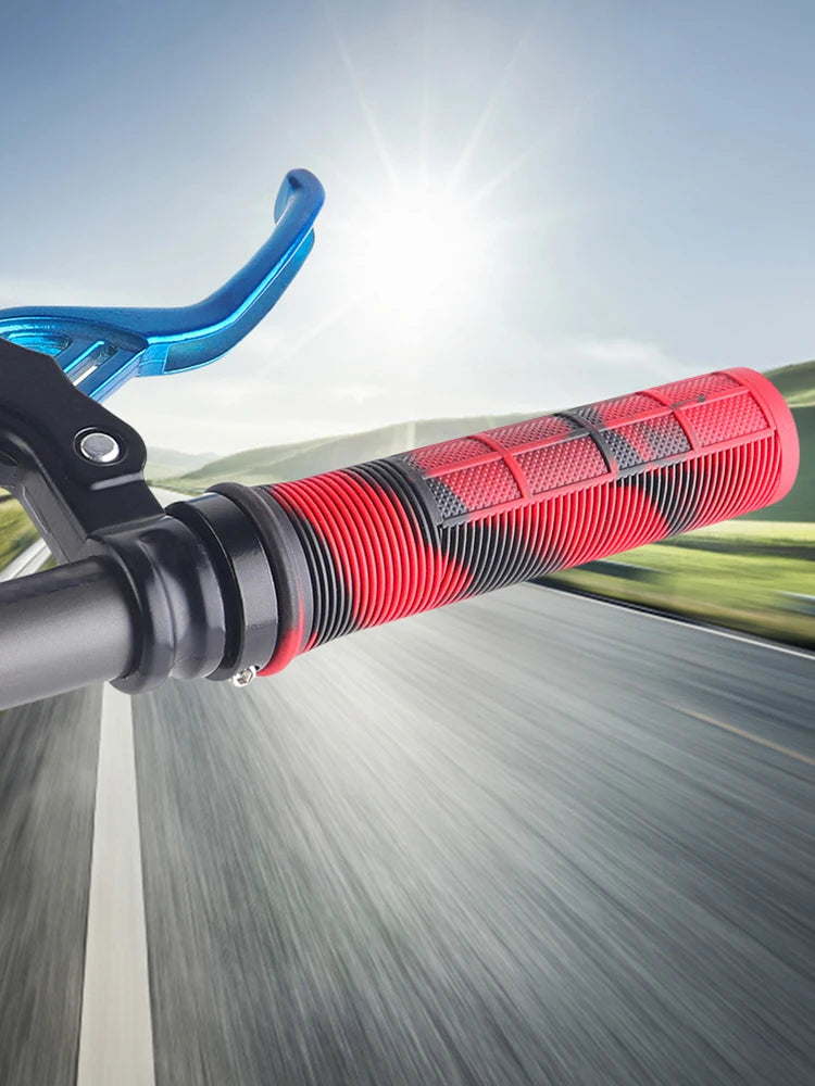 Shock Absorbing MTB Handlebar Grips Anti-Slip Rubber Aluminum Cycling Bike
