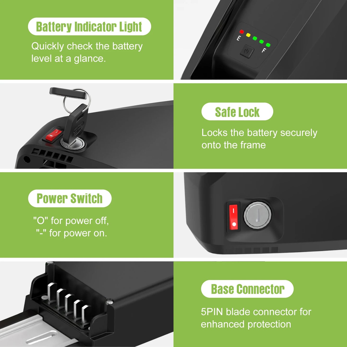 Hailong Down Tube Electric Bike Lithium Ion Battery Pack
