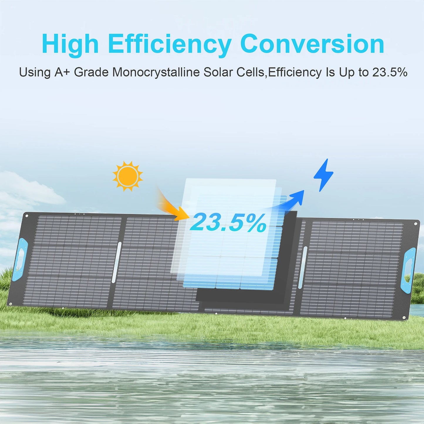 E-POWO 220W Foldable Solar Panel For Backup Power Systems
