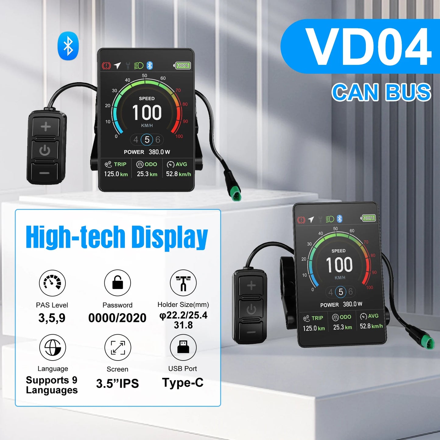 Varstrom Bluetooth Can Display Electric Bike Computer Bafang Motors