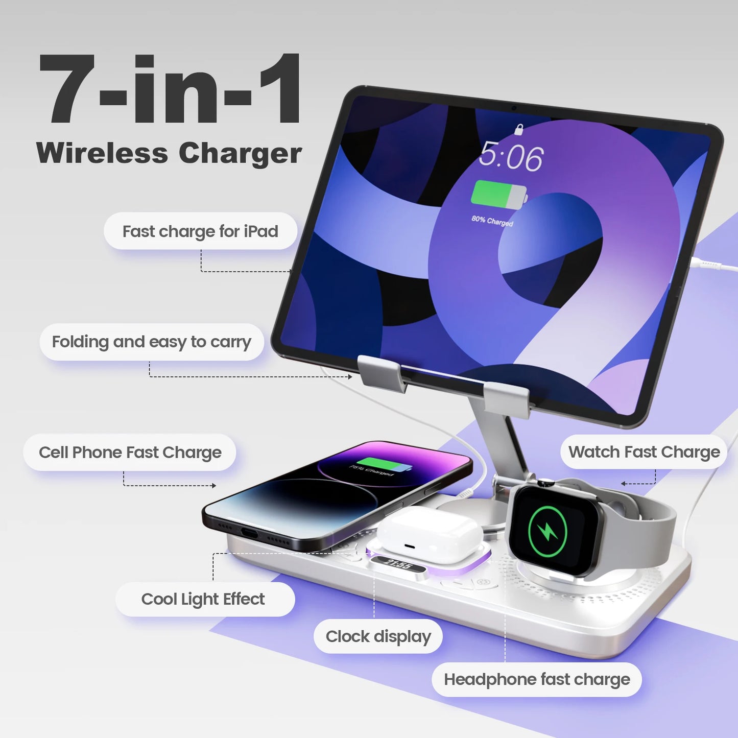Universal Foldable Wireless Charger Station For All Devices