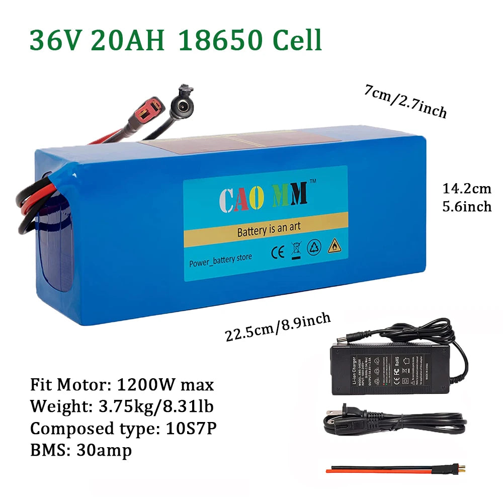 Cao Mm 36V 48V Ebike Battery 10-20Ah Electric Bicycle Scooter