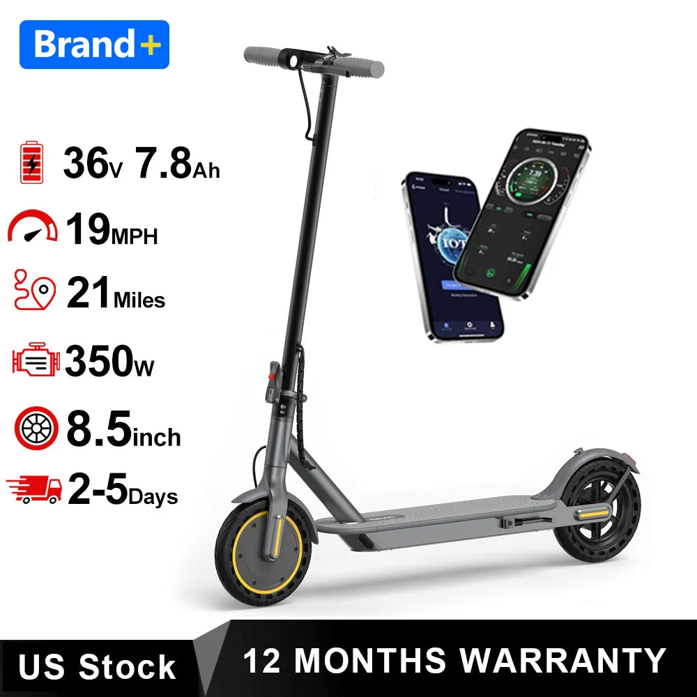 Aovopro Electric Scooter App Control Solid Tire Dual Brakes