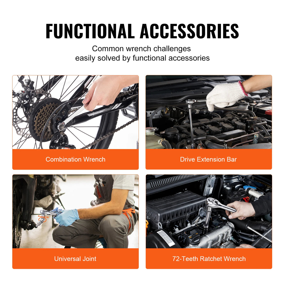 SucceBuy 450 Piece Mechanics Toolkit For Metric And SAE Sockets