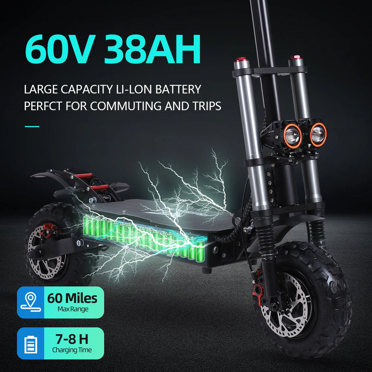 Premium Dual Motor Electric Scooter For Adults With Fat Tires