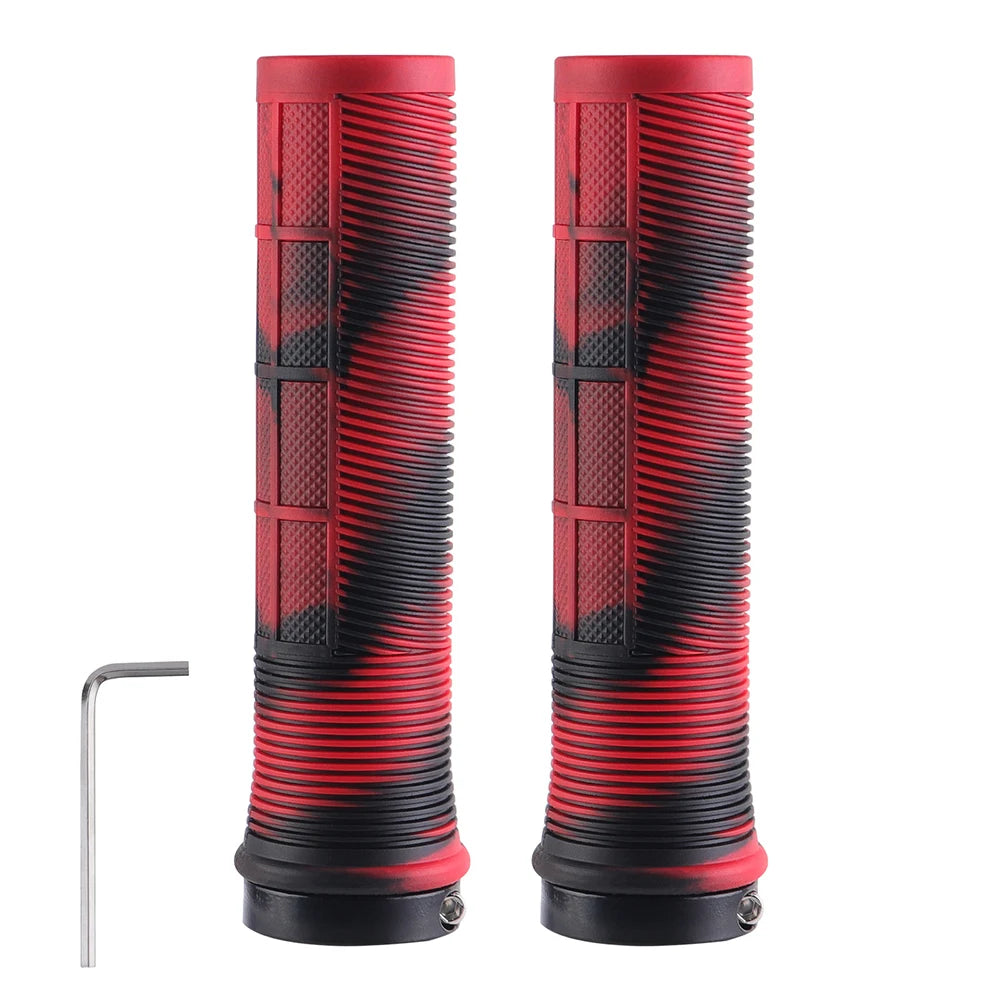 Shock Absorbing MTB Handlebar Grips Anti-Slip Rubber Aluminum Cycling Bike