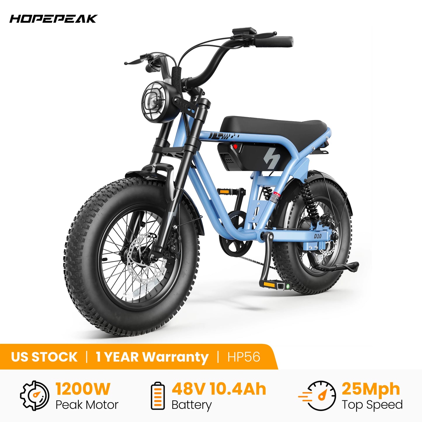 Hopepeak Full Suspension Off Road Electric Mountain Bike