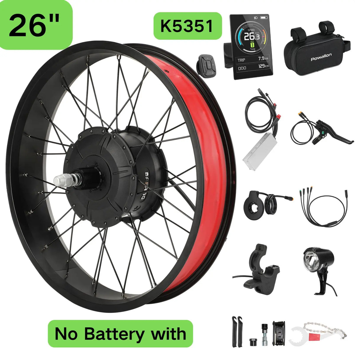Bafang 750W Ebike Conversion Kit Featuring Rear Hub Motor Drive