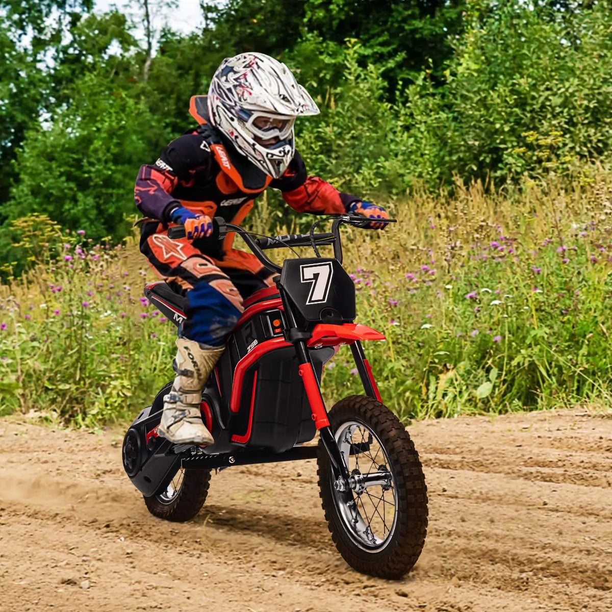 HiMiss Kids Electric Dirt Bike All Terrain Ride On Motorcycle