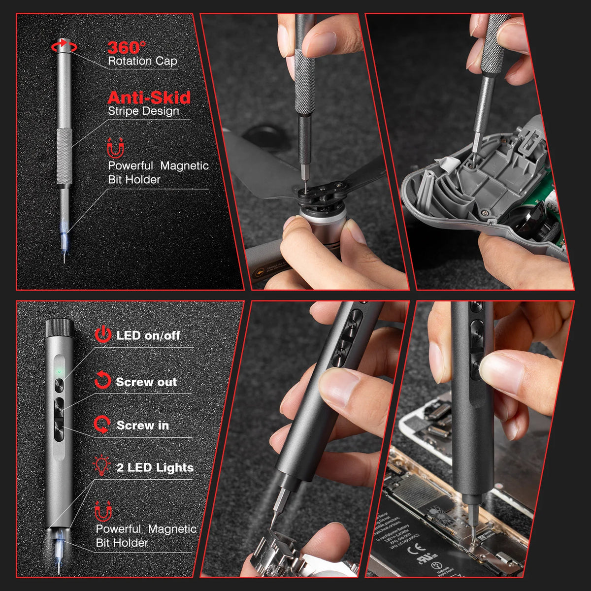 Vman 138 Piece Precision Electric Screwdriver Set With Magnetic Bits