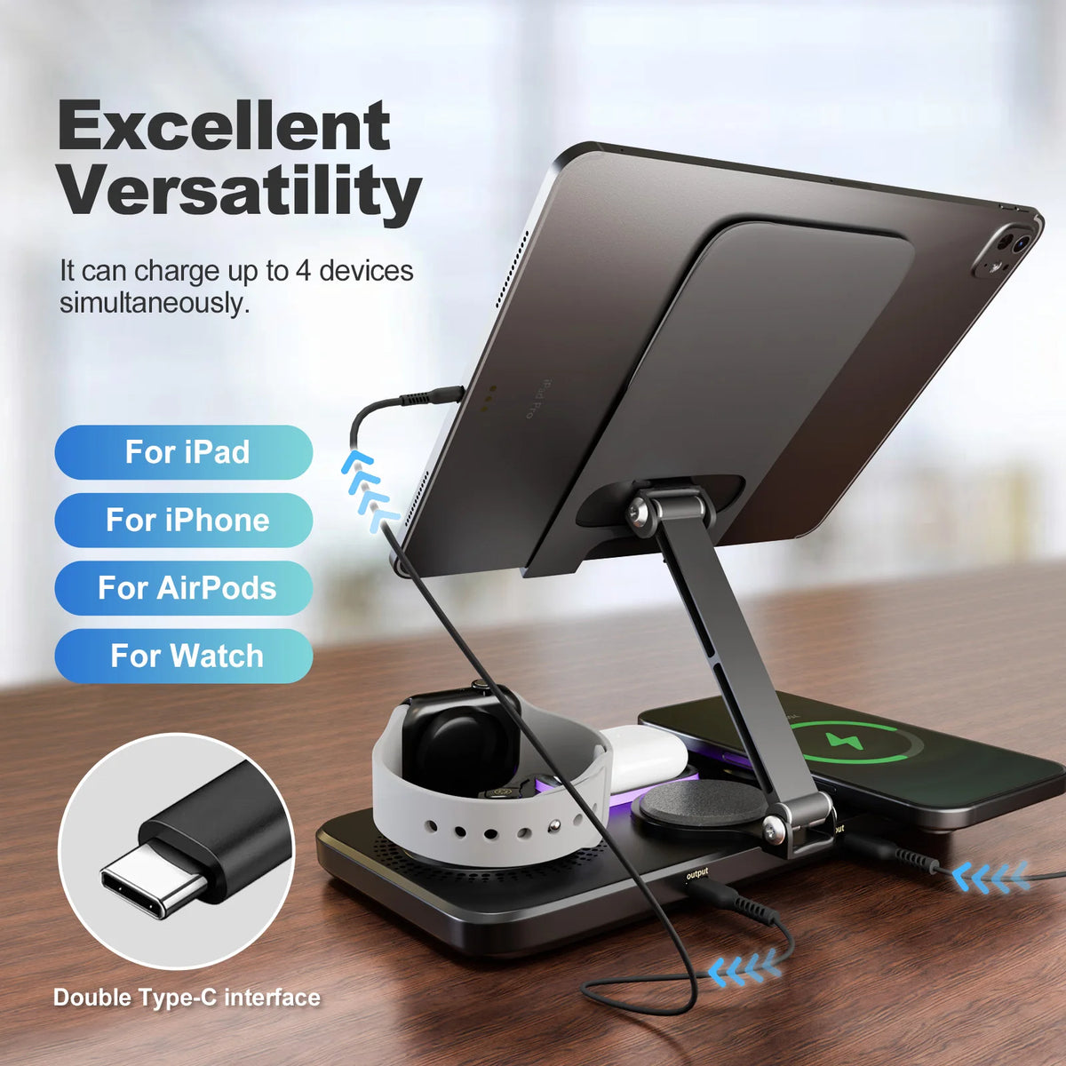 Universal Foldable Wireless Charger Station For All Devices