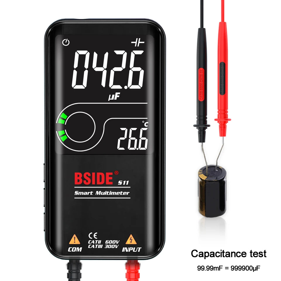 BSIDE Smart Handheld Digital Multimeter Tester For Voltage And Capacitance