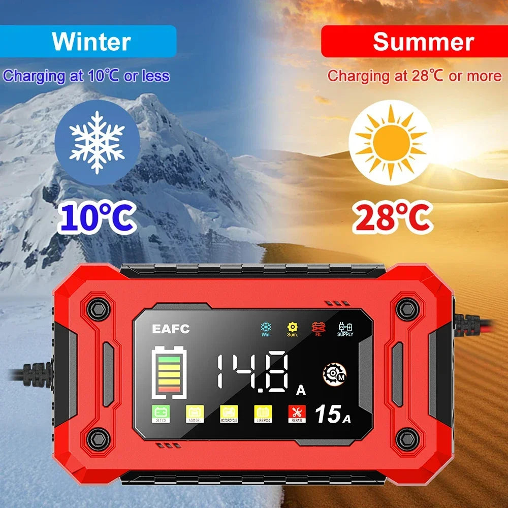 Eafc Smart Battery Charger 12V 15A Pulse Repair Device