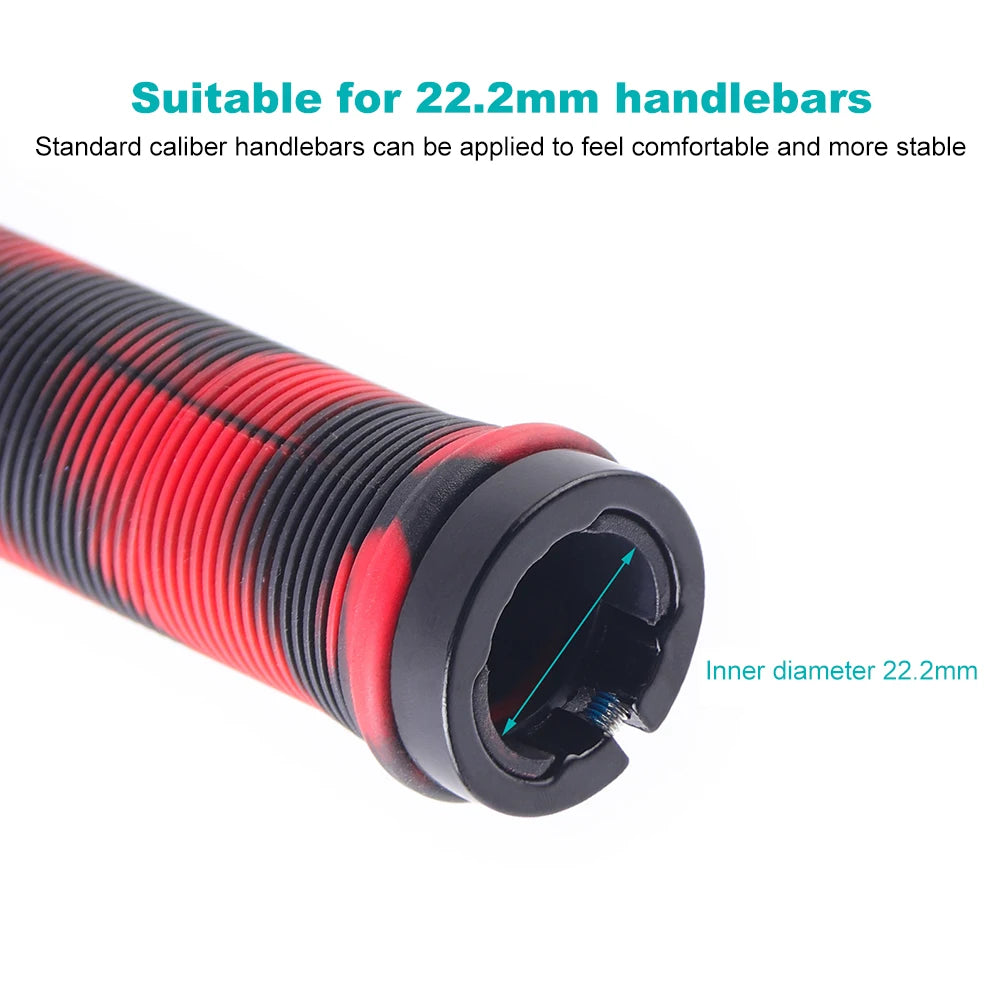 Shock Absorbing MTB Handlebar Grips Anti-Slip Rubber Aluminum Cycling Bike