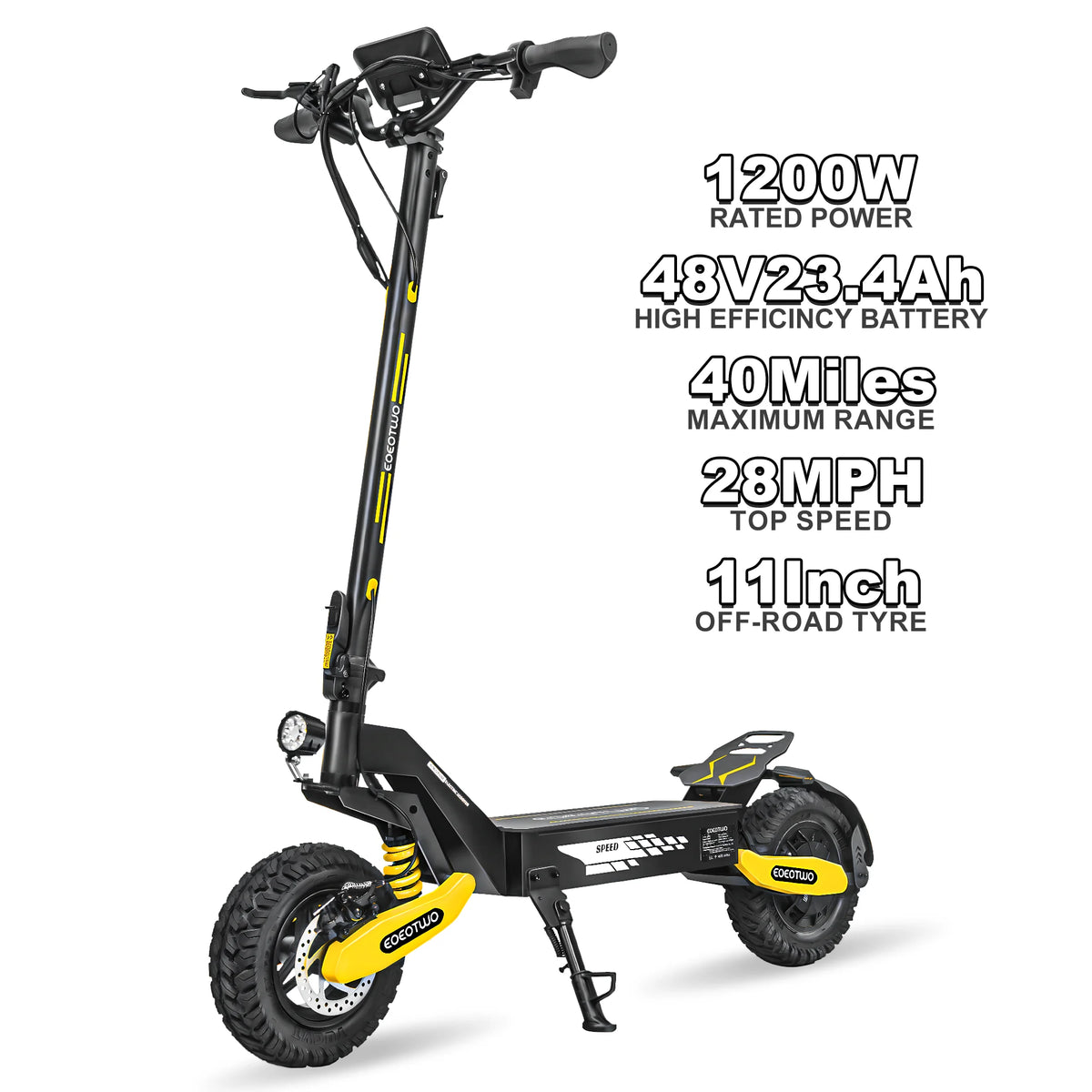 Eoeotwo 1200W Foldable Off Road Electric Scooter With Long Range