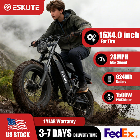 Eskute V100 Electric Dirt Bike 1500W 28Mph Fat Tire